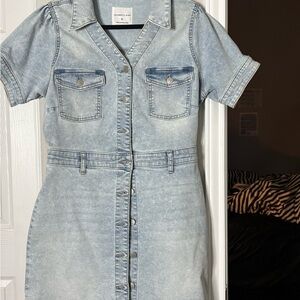 Celebrity Pink Light Blue Denim Mini Dress